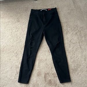 Women's Black Distressed Jeans